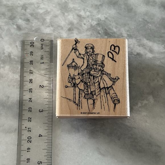 CHRISTMAS Carolers STAMPIN UP 2007 Wood Mounted Rubber Stamp Victorian - Picture 1 of 2